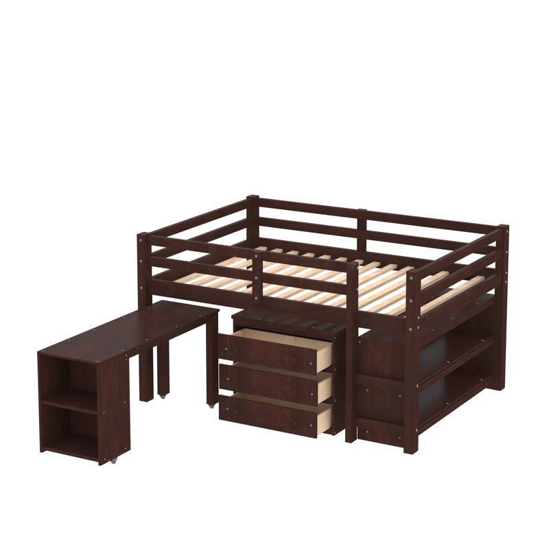 Harriet Bee Fynnley Kids Full Loft Bed with Drawers Wayfair